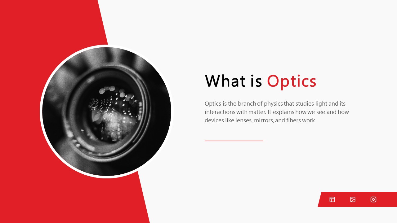 Red Lens Circle PowerPoint Template