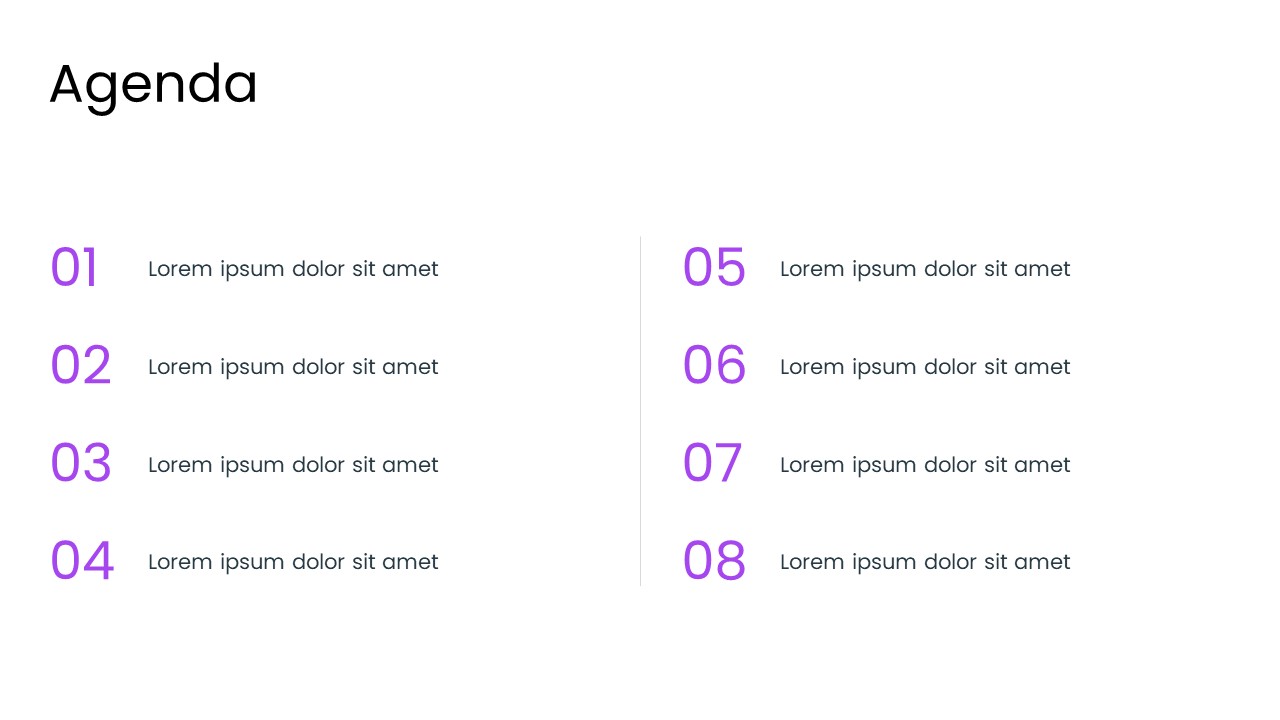 Agenda PowerPoint Template - S1125