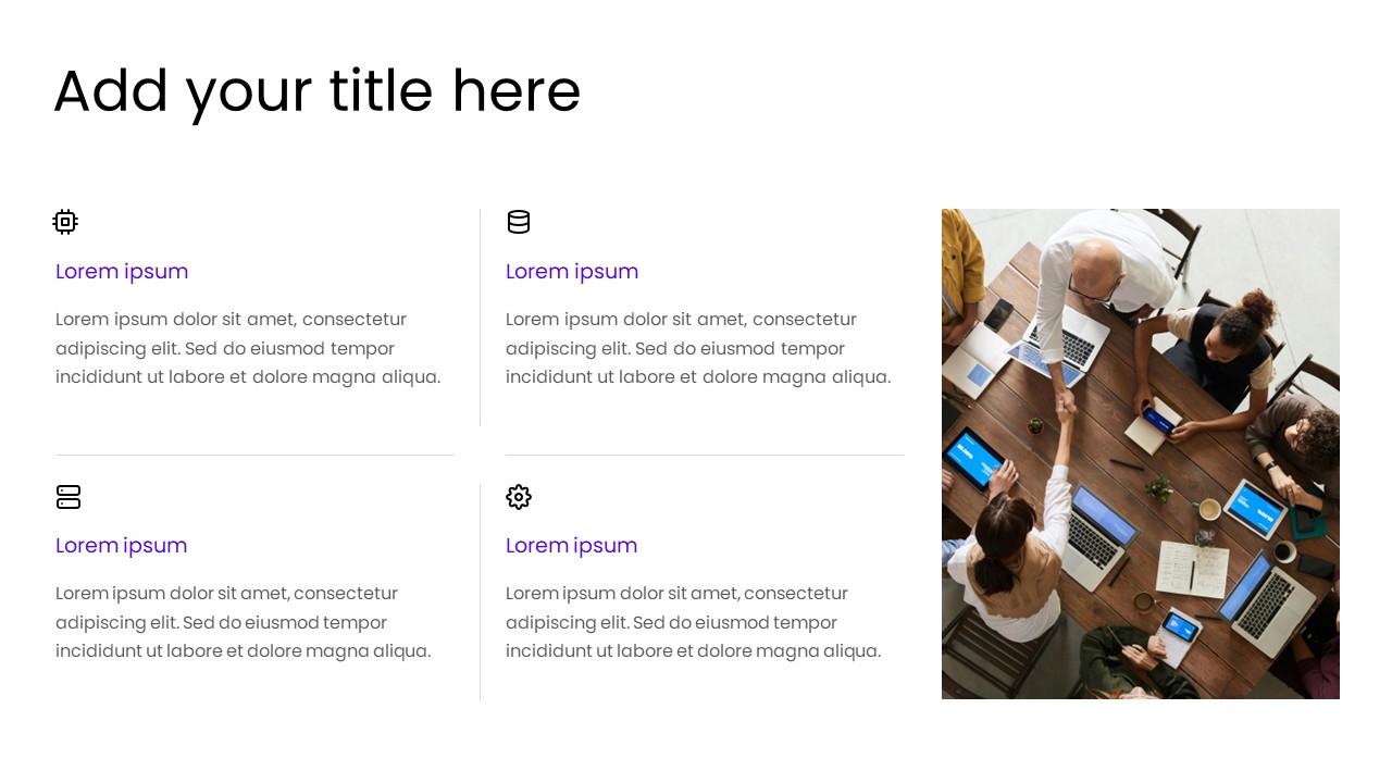 4 Text with Image PowerPoint Template - S1134