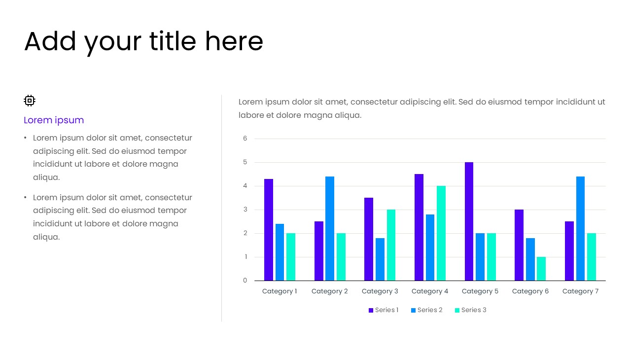 Text with Clustered Graph PowerPoint Template - S1135