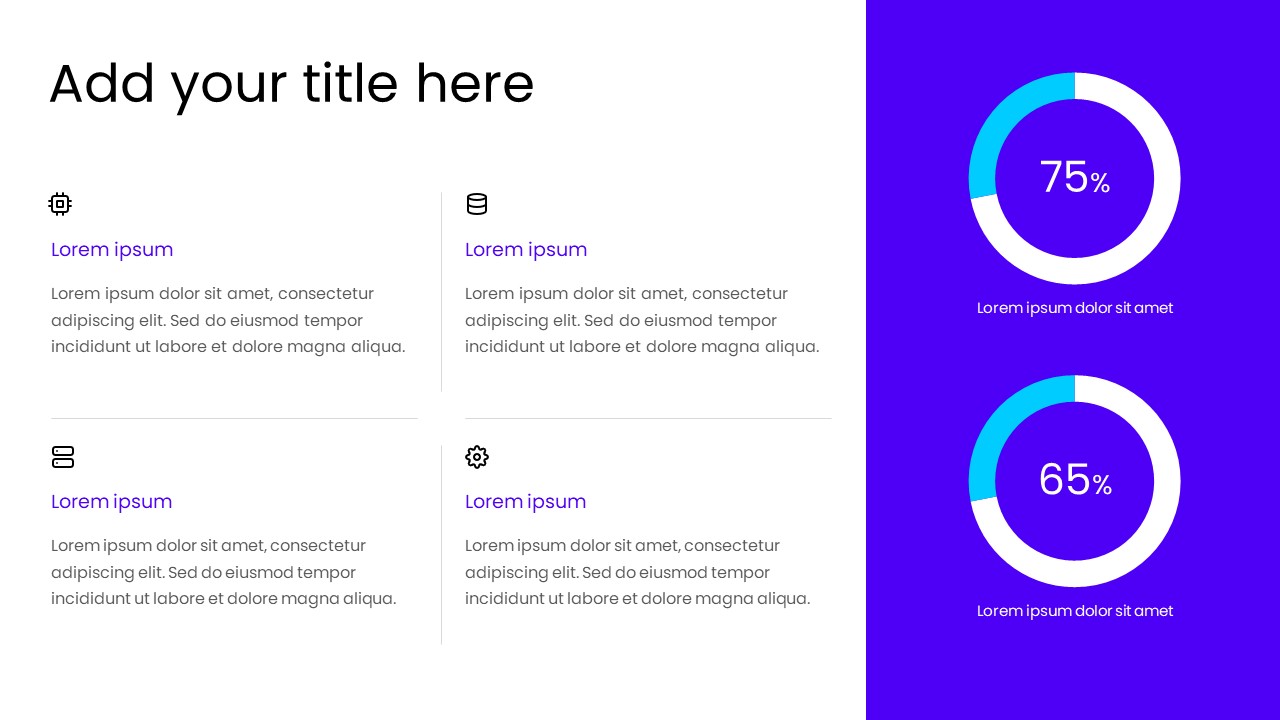 4 Text with Pie Chart PowerPoint Template
