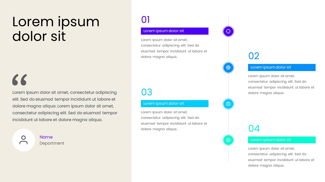 Vertically aligned Timeline PowerPoint Template