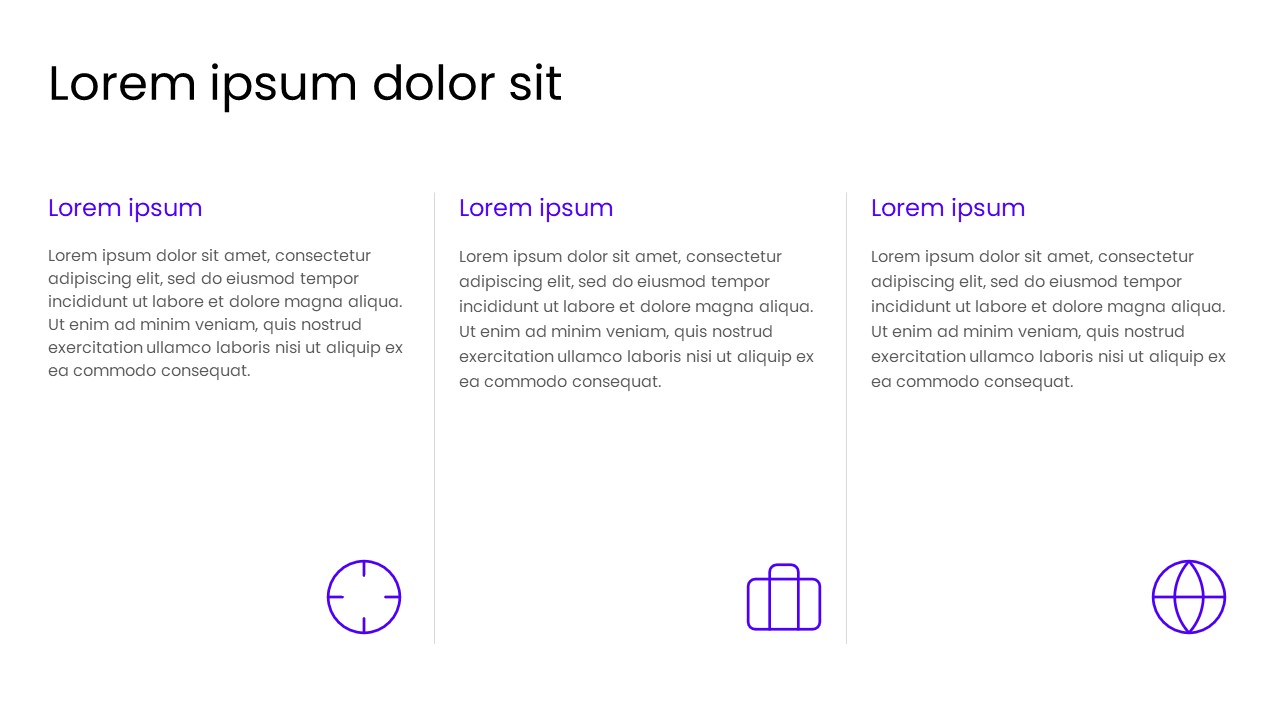 Modern Three-Column PowerPoint Slide Template