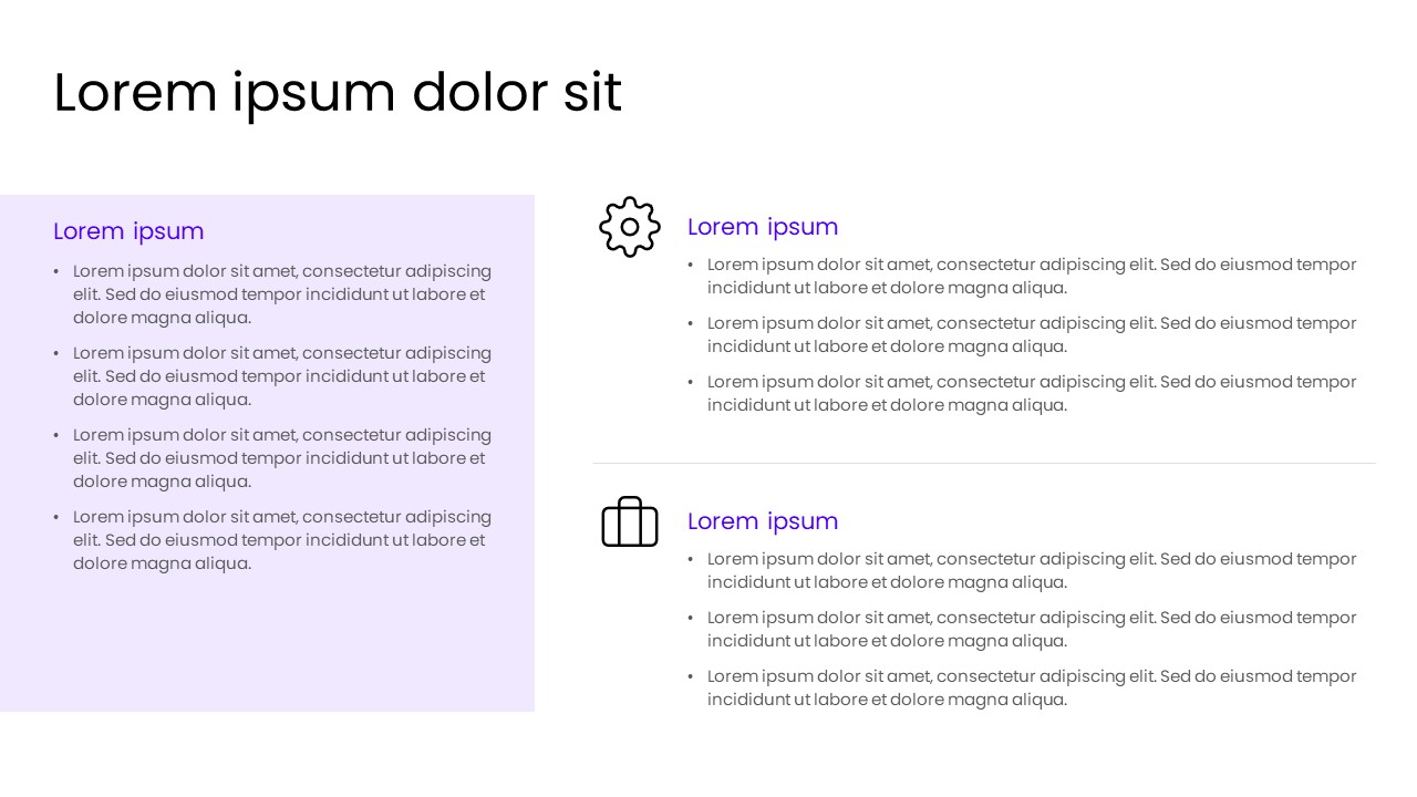 Feature Overview PowerPoint Template with Icon-Based Sections