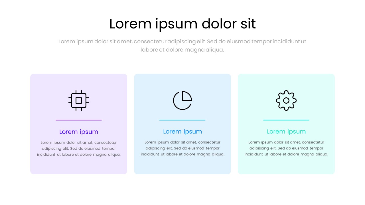Modern 3 Column Feature Section PowerPoint Template