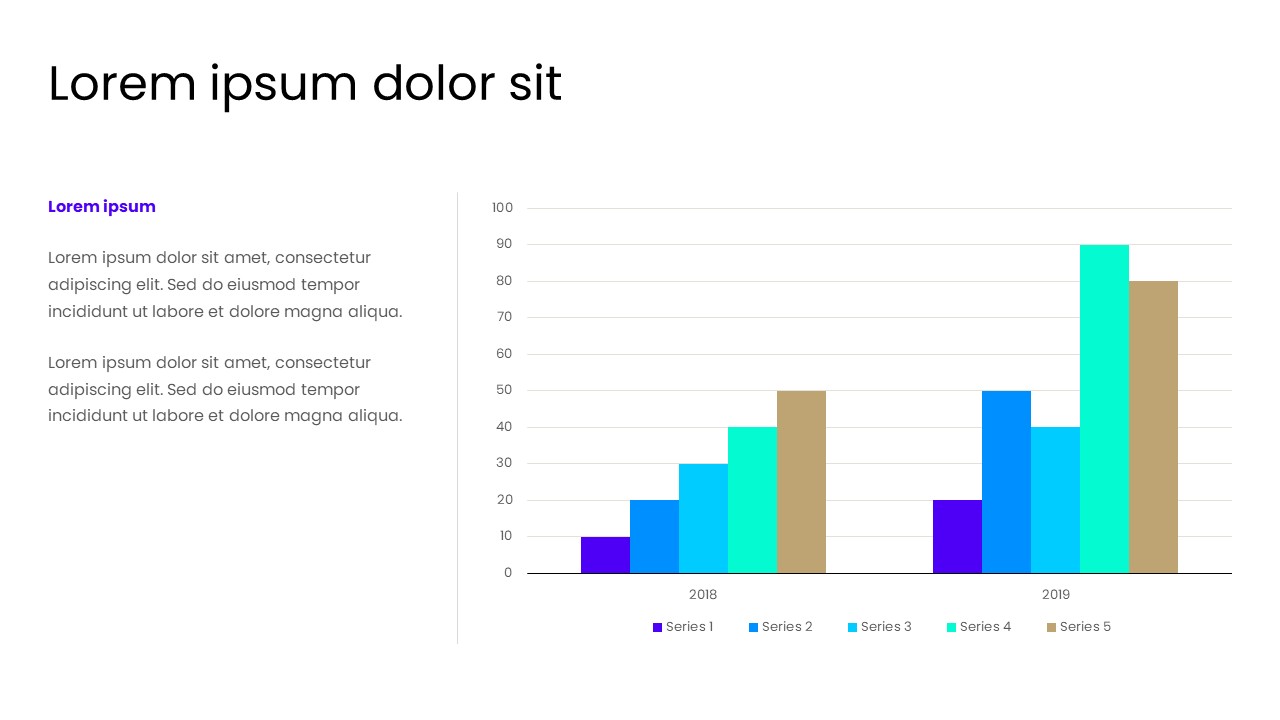 Business Comparison Bar Chart Presentation Slide Template