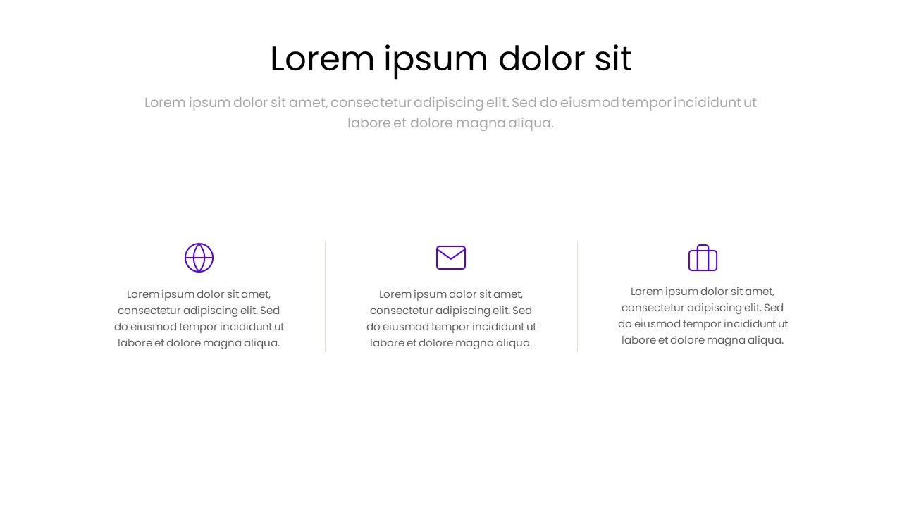 Three Feature Boxes PowerPoint Presentation Template
