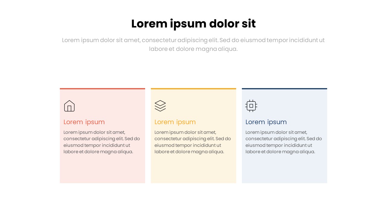 3 Column Card Infographic Template – Modern Business Presentation Slide