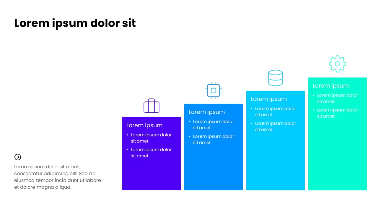 4 Step Process PowerPoint Slide Template with Icons
