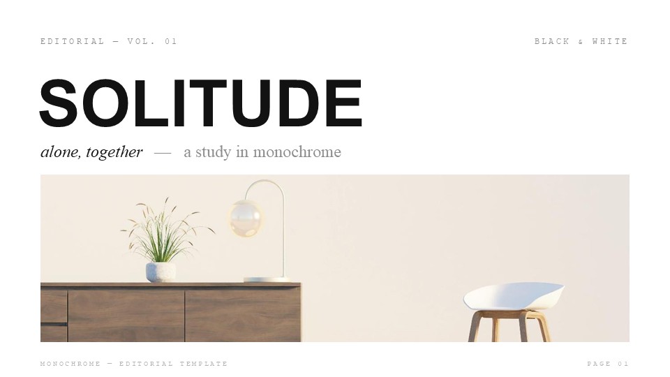 Solitude PowerPoint Template – Minimalist Editorial Presentation Deck
