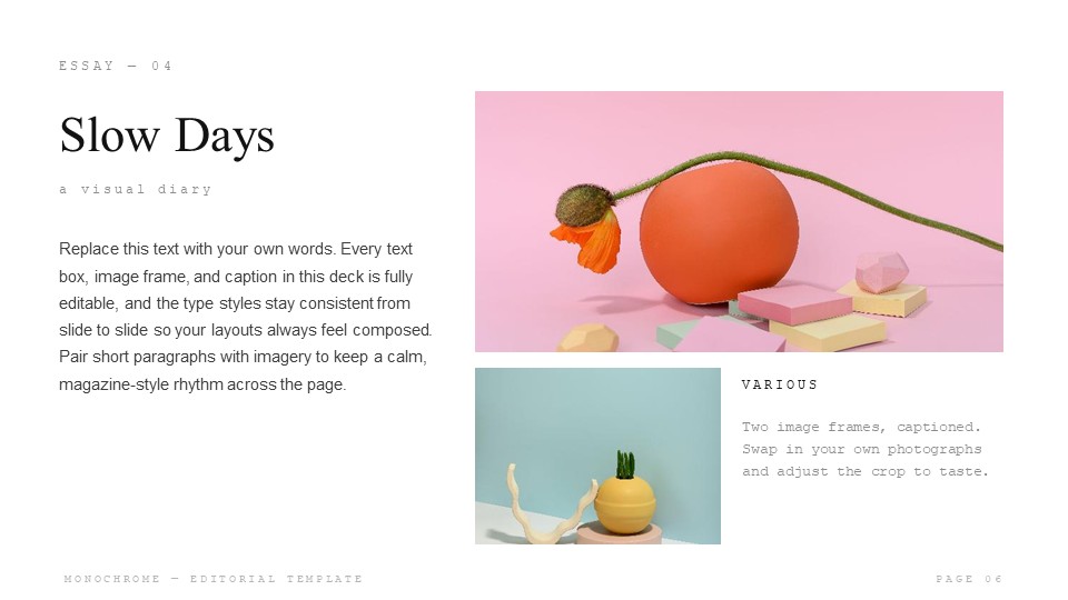 Editorial Photo Essay PowerPoint Template